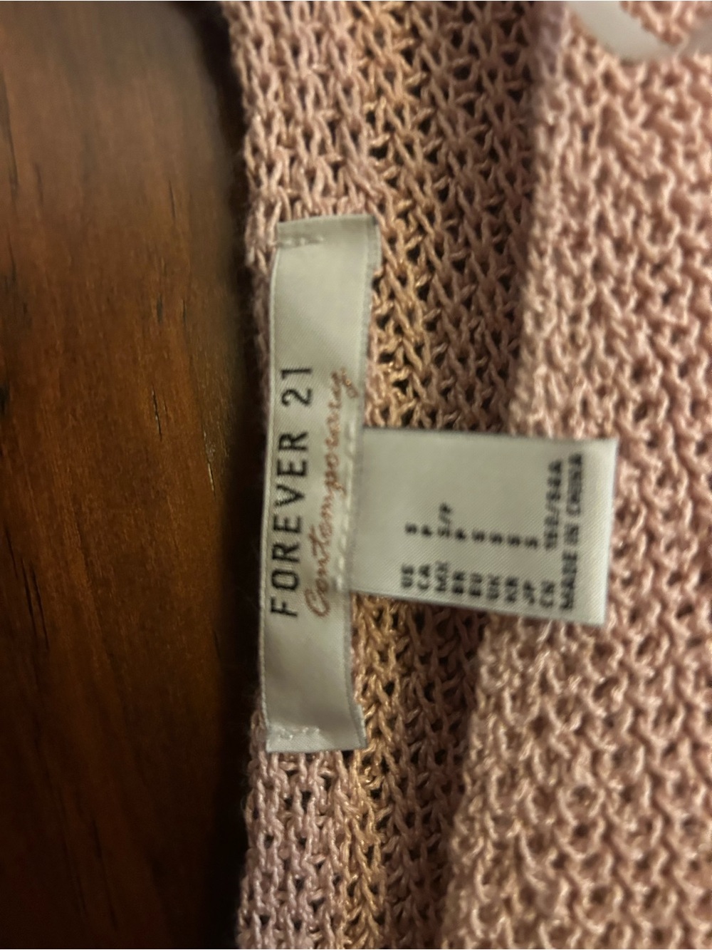 Forever 21 Blush Pink V-Neck Wrap Knit Sweater - Picture 2 of 4